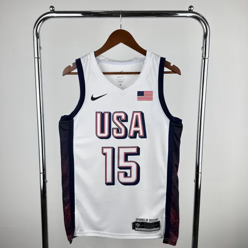 Camiseta Phoenix Suns White Devin Booker #15 Hombre