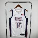 Camisa masculina branca do Devin Booker do Phoenix Suns, modelo #15. Phoenix Suns White Devin Booker #15 Men’s Jersey