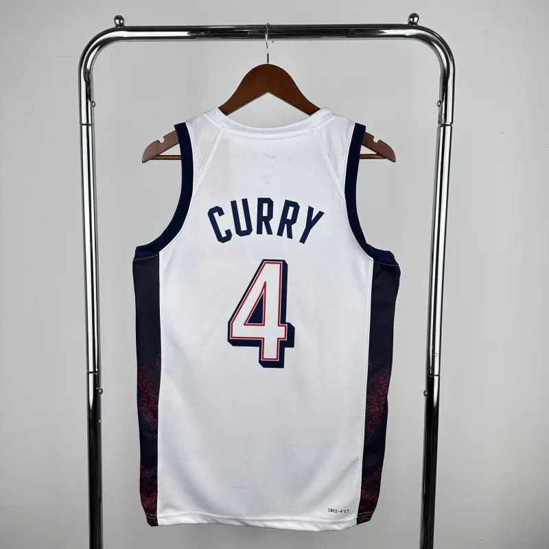 Jersey de homem Stephen Curry #4 dos Golden State Warriors branco