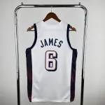 Team USA LeBron James #6 White Men’s Jersey