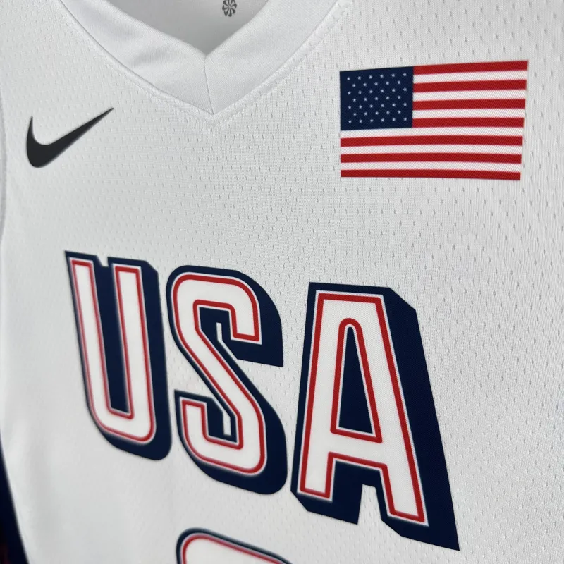 Team USA LeBron James #6 White Men’s Jersey
