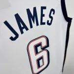 Team USA LeBron James #6 White Men’s Jersey