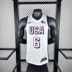 Team USA LeBron James #6 White Men’s Jersey