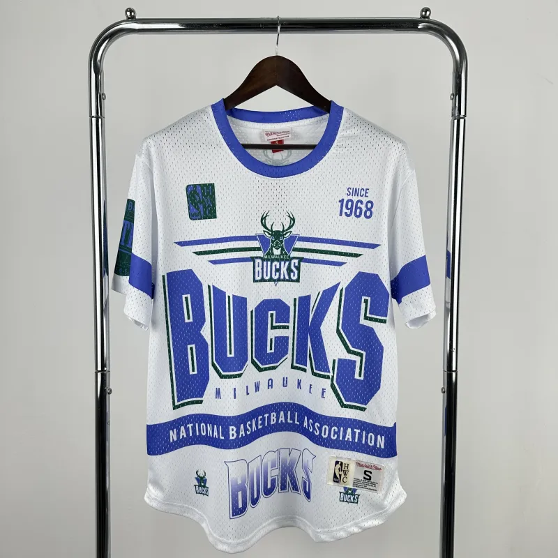 Maglia da uomo a maniche corte Mitchell & Ness Retro dei Milwaukee Bucks stagione 2026/27