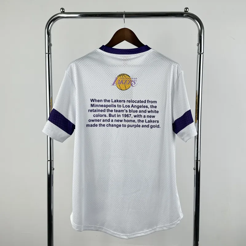 2026 Mitchell&Ness Retro Los Angeles Lakers Special Basketball Men’s T-Shirt