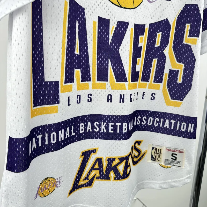 2026 Mitchell&Ness Retro Los Angeles Lakers Special Basketball Men’s T-Shirt