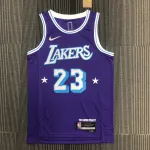 Camisola masculina LeBron James #23 dos Los Angeles Lakers, Edição Cidade do 75.º Aniversário, 2022/23 2022/23 Los Angeles Lakers 75th Anniversary City Edition LeBron James #23 Men’s Jersey