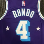 2022/23 Los Angeles Lakers 75th Anniversary City Edition Rajon Rondo #4 Maglia Uomo
