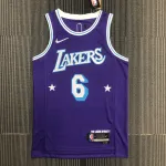 Camisa masculina LeBron James #6 dos Los Angeles Lakers, Edição Cidade do 75.º Aniversário, 2022/23 2022/23 Los Angeles Lakers 75th Anniversary City Edition LeBron James #6 Men’s Jersey