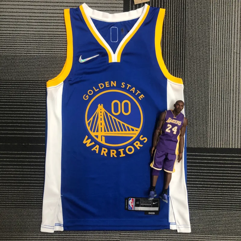 Golden State Warriors 75th Anniversary Blue Jonathan Kuminga #00 Herenshirt