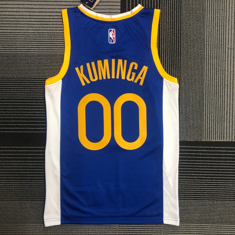 Golden State Warriors 75th Anniversary Blue Jonathan Kuminga #00 Herenshirt
