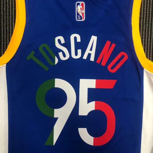 Golden State Warriors 75. Jahrestag blau #95 Männer Trikot