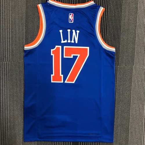 Camisa dos New York Knicks Azul de Jeremy Lin #17 | Camisa Swingman da NBA