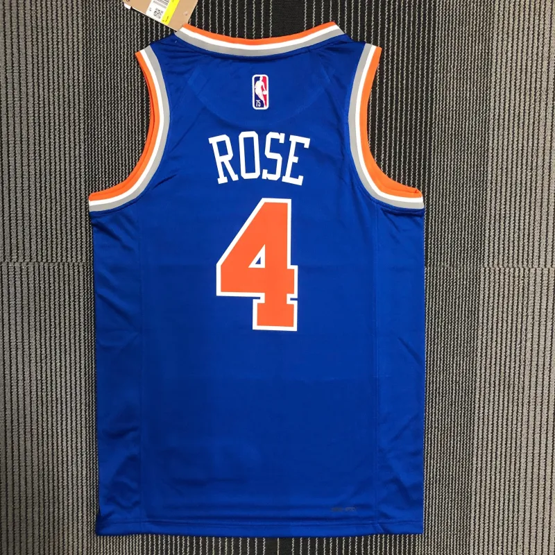 New York Knicks Blue Derrick Rose #4 Jersey | NBA Swingman Jersey
