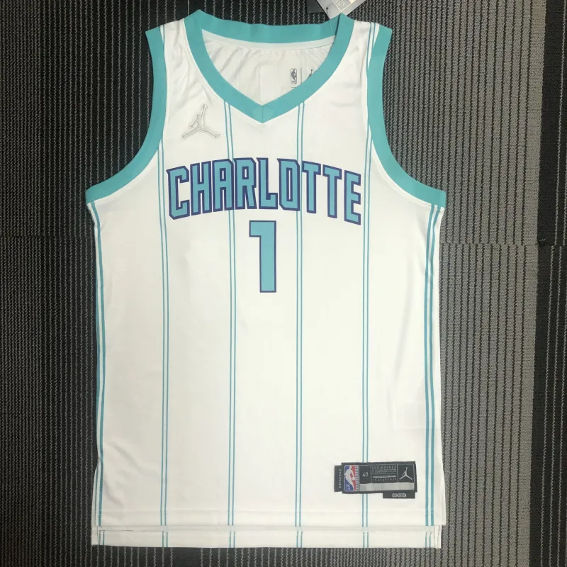 75th Anniversary Charlotte Hornets White LaMelo Ball #1 Men’s Jersey