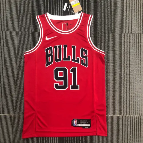 Camiseta de hombre del 75 aniversario de los Chicago Bulls, Dennis Rodman #91