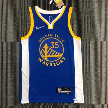 Golden State Warriors 75. Jahrestag V-Ausschnitt blau Kevin Durant #35 Männer Jersey