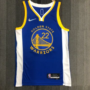 Maillot Hommes Golden State Warriors 75th Anniversary V-Neck Bleu Andrew Wiggins #22