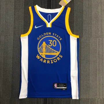Maillot Hommes Golden State Warriors 75th Anniversary V-Neck Bleu Stephen Curry #30