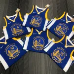 Golden State Warriors 75th Anniversary V-Neck Blue Stephen Curry #30 Men’s Jersey