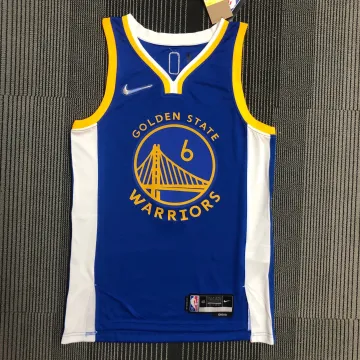 Maillot Hommes Golden State Warriors 75th Anniversary V-Neck Bleu #6