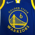 Golden State Warriors 75th Anniversary V-Neck Blue #6 Men’s Jersey