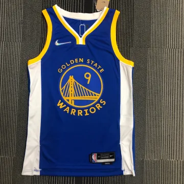 Golden State Warriors 75. Jahrestag V-Ausschnitt blau #9 Herren-Trikot