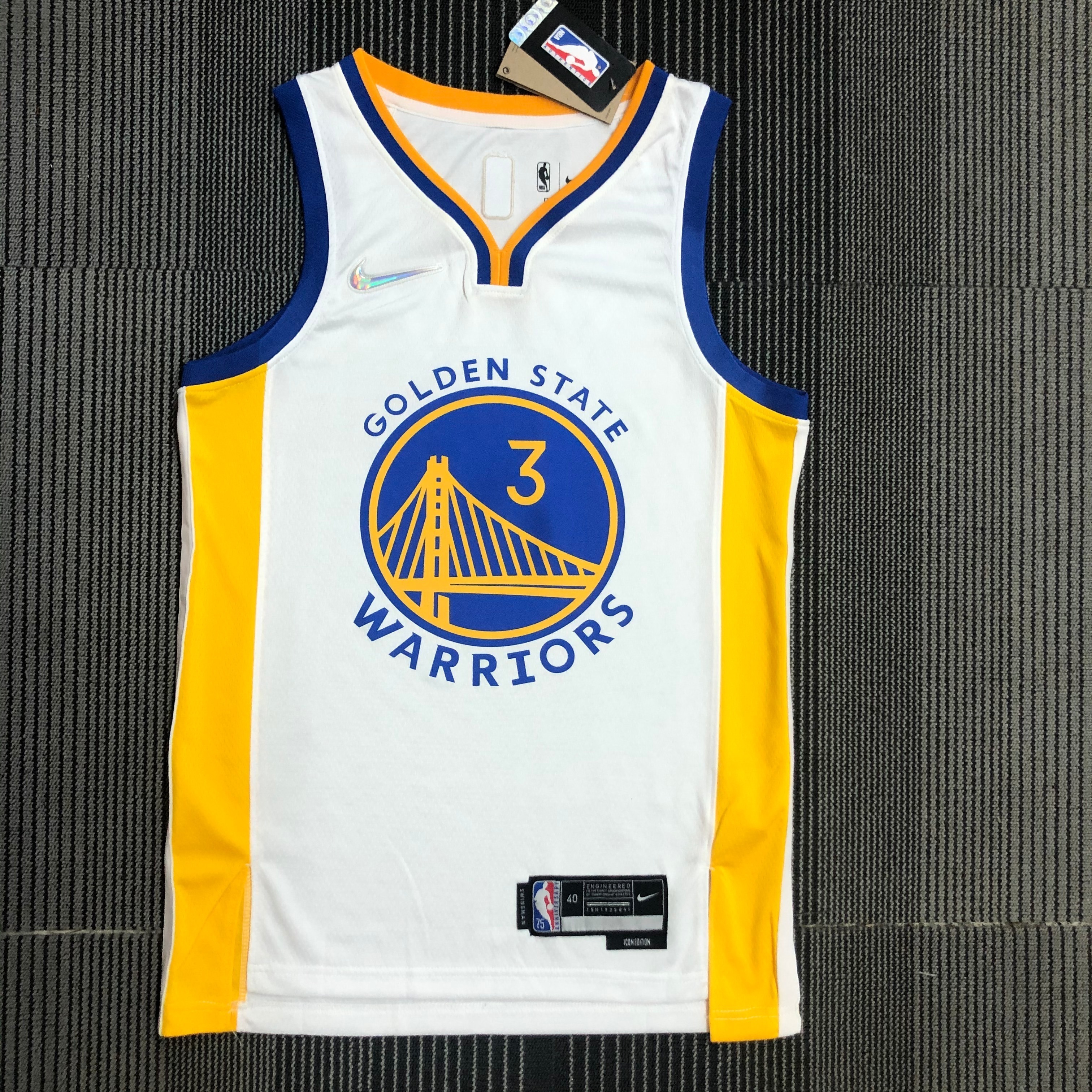Golden State Warriors 75th Anniversary V-Neck White Chris Paul #3 Men#039;s Jersey