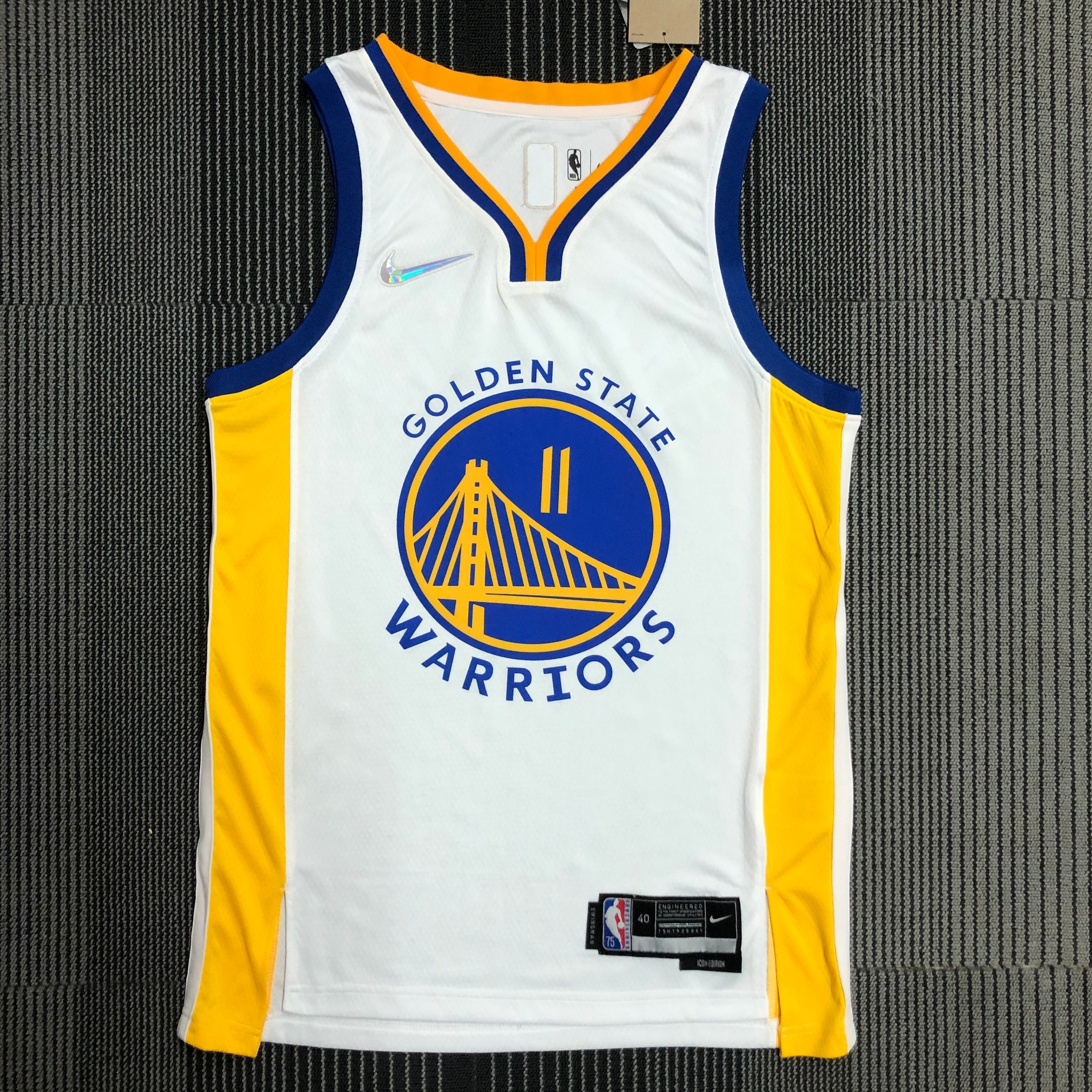 Golden State Warriors 75th Anniversary White Klay Thompson #11 Men#039;s Jersey