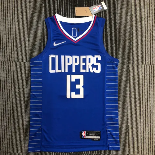 Maglia da uomo LA Clippers 75° anniversario blu Paul George #13