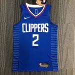 Camisa masculina LA Clippers 75º Aniversário Azul Kawhi Leonard #2 LA Clippers 75th Anniversary Blue Kawhi Leonard #2 Men’s Jersey