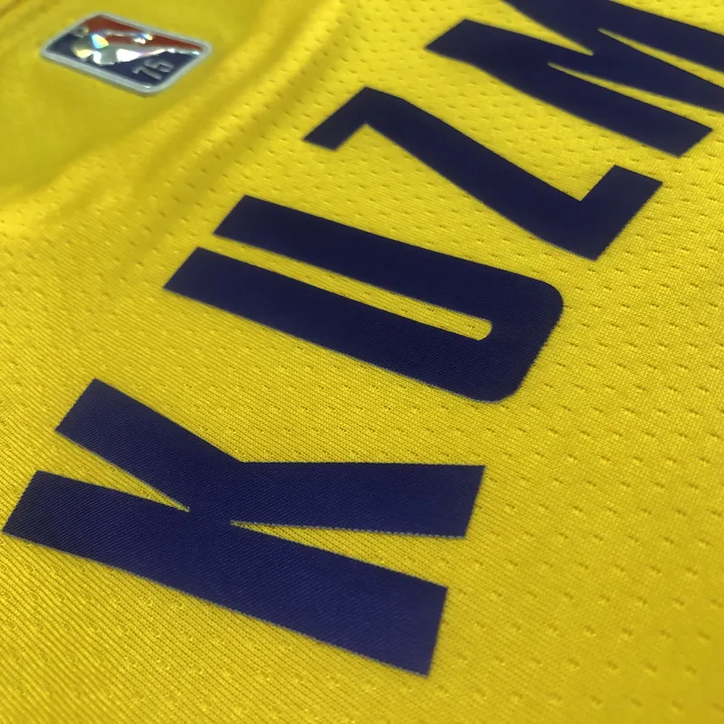 Los Angeles Lakers 75th Anniversary Kyle Kuzma #0 Yellow Men’s Jersey