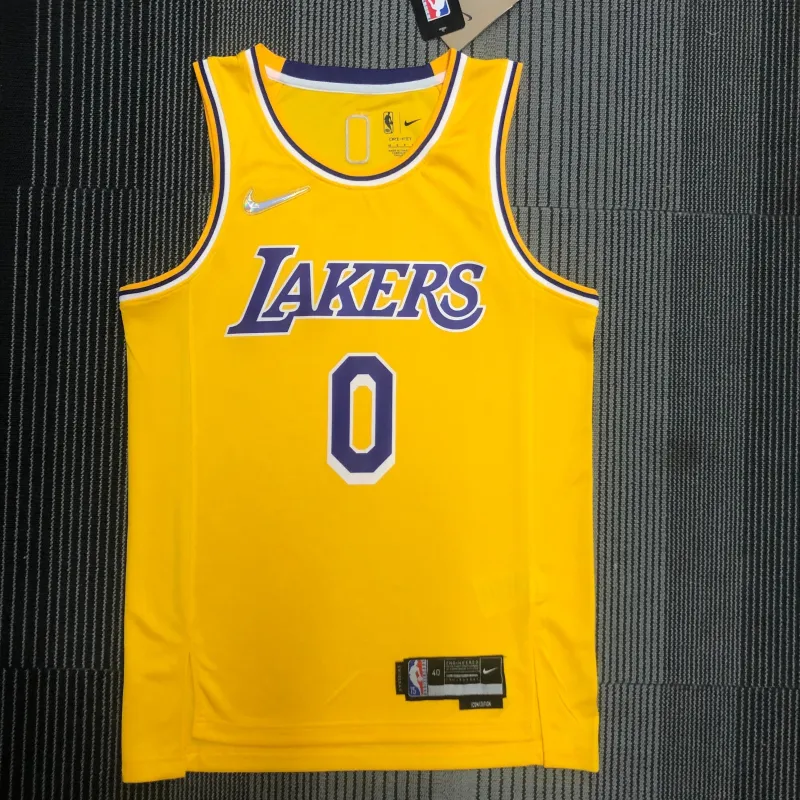 Los Angeles Lakers 75th Anniversary Russell Westbrook #0 Yellow Men’s Jersey