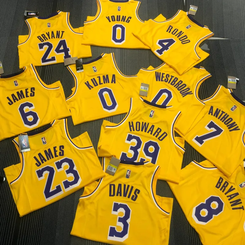 Los Angeles Lakers 75th Anniversary Russell Westbrook #0 Yellow Men’s Jersey