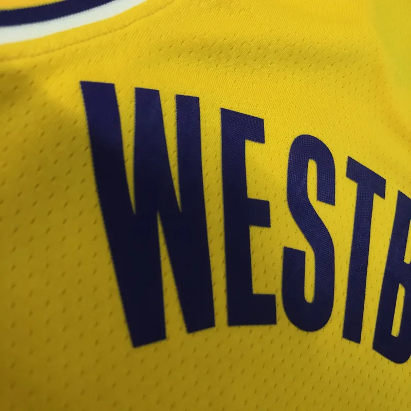 Los Angeles Lakers 75th Anniversary Russell Westbrook #0 Yellow Men’s Jersey