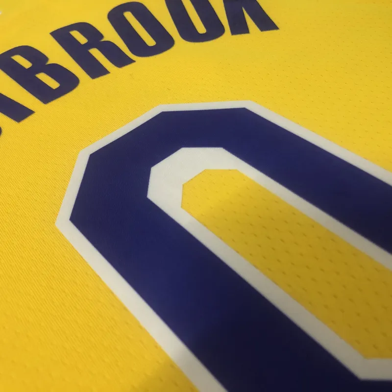 Los Angeles Lakers 75th Anniversary Russell Westbrook #0 Yellow Men’s Jersey