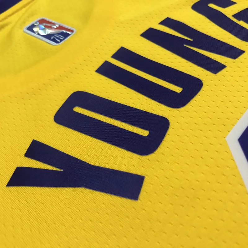 Los Angeles Lakers 75th Anniversary Nick Young #0 Yellow Men’s Jersey