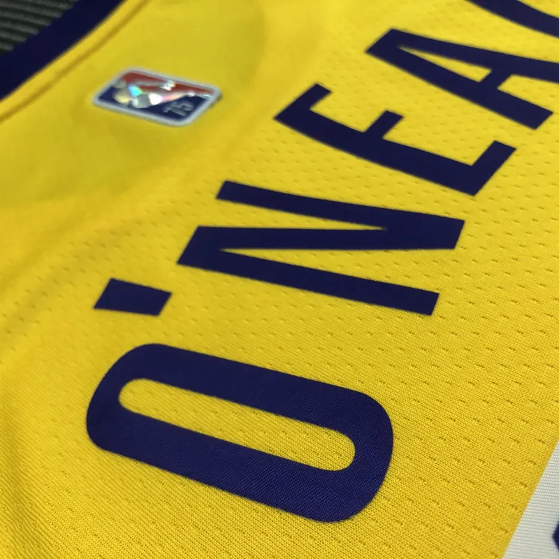 Los Angeles Lakers 75th Anniversary Shaquille O’Neal #34 Yellow Men’s Jersey