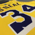 Los Angeles Lakers 75th Anniversary Shaquille O’Neal #34 Yellow Men’s Jersey