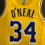 Los Angeles Lakers 75th Anniversary Shaquille O’Neal #34 Yellow Men’s Jersey