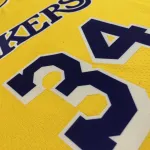 Los Angeles Lakers 75th Anniversary Shaquille O’Neal #34 Yellow Men’s Jersey