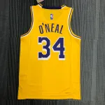 Los Angeles Lakers 75th Anniversary Shaquille O’Neal #34 Yellow Men’s Jersey