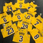 Camisola masculina amarela do Los Angeles Lakers, com o número #39, em comemoração ao 75.º aniversário, com Dwight Howard