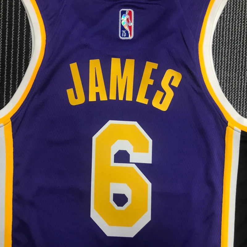 Los Angeles Lakers 75th Anniversary Jordan Edition LeBron James #6 Men’s Jersey