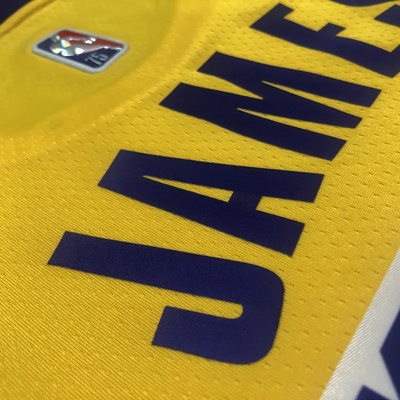 Los Angeles Lakers 75th Anniversary LeBron James #23 Yellow Men’s Jersey