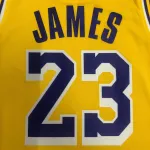 Los Angeles Lakers 75th Anniversary LeBron James #23 Yellow Men’s Jersey