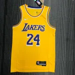 Los Angeles Lakers 75e verjaardag Kobe Bryant #24 geel herenshirt Los Angeles Lakers 75-jarig jubileum Kobe Bryant #24 geel herenshirt