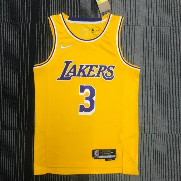 Los Angeles Lakers 75e verjaardag Anthony Davis #3 Geel Heren Jersey