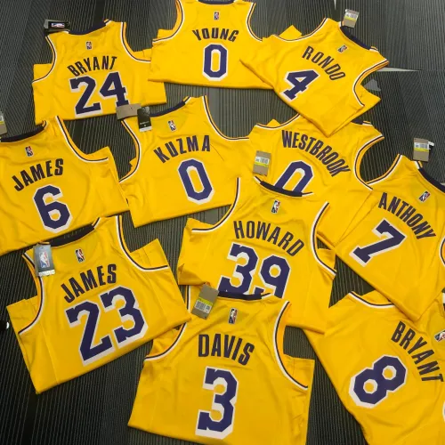 Los Angeles Lakers 75e Verjaardag Rajon Rondo #4 Geel Heren Jersey