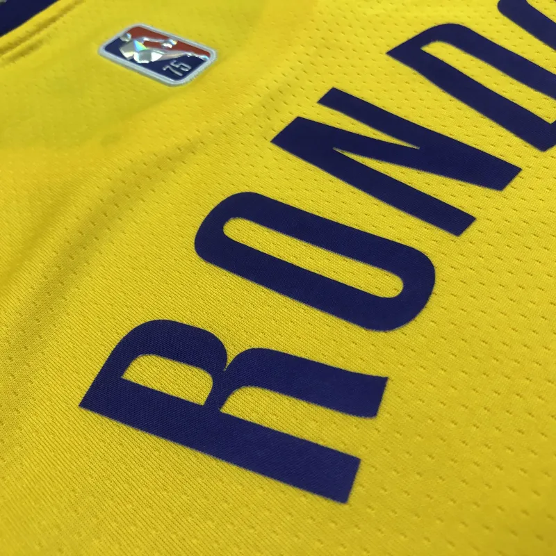 Los Angeles Lakers 75th Anniversary Rajon Rondo #4 Yellow Men’s Jersey